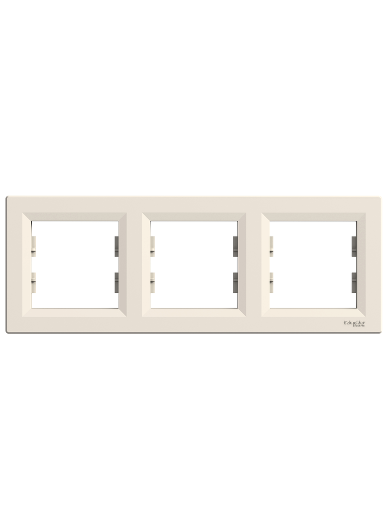 Asfora, ramka 3-krotna, pozioma, krem