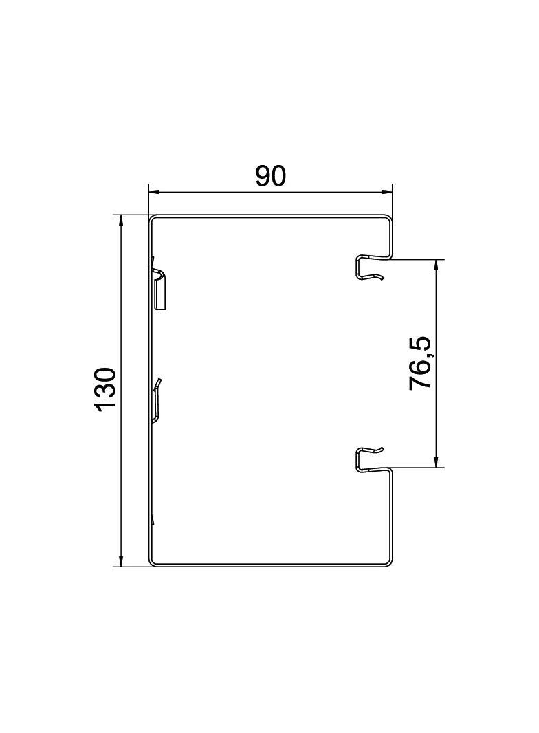 GS-A90130RW, Kanał podparapetowy 90X130 CZ.B.