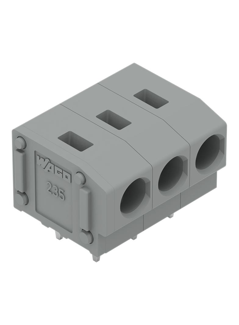 Listwa zaciskowa do płytek drukowanych 3-biegunowa szara raster 5/5,08mm /70szt./ 235-403 WAGO