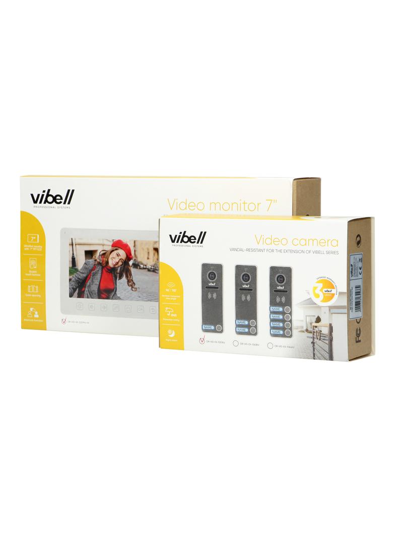 Zestaw wideodomofonowy bezsłuchawkowy kolor LCD 7" menu OSD sterowanie bramą biały NOVEO OR-VID-EX-1