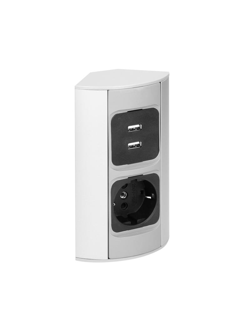 Gniazdo meblowe 1x2P+Z (Schuko), 2xUSB (typ A, 2,1A) OR-AE-1310(GS) ORNO