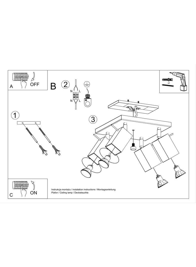 Sollux Plafon MERIDA 4 szary SL.0458