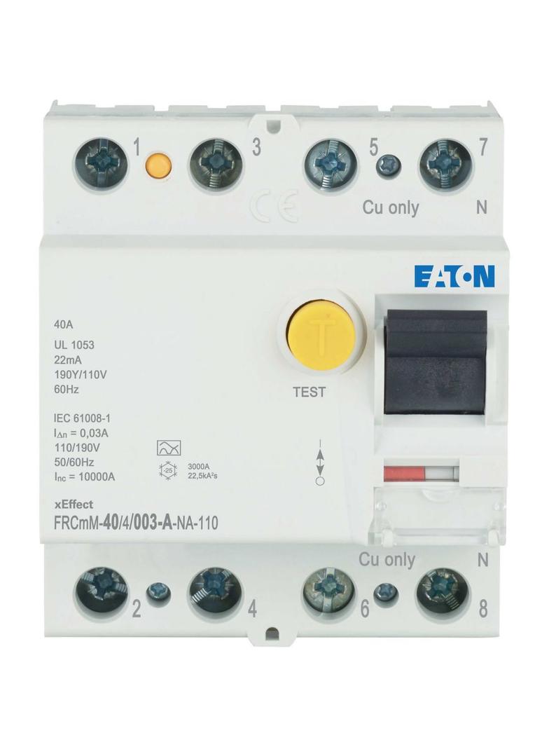 FRCMM-40/4/003-A-NA-110 Wyłącznik różnicowoprądowy 10kA 110VAC 40A 4P 30mA typ A 167700 EATON