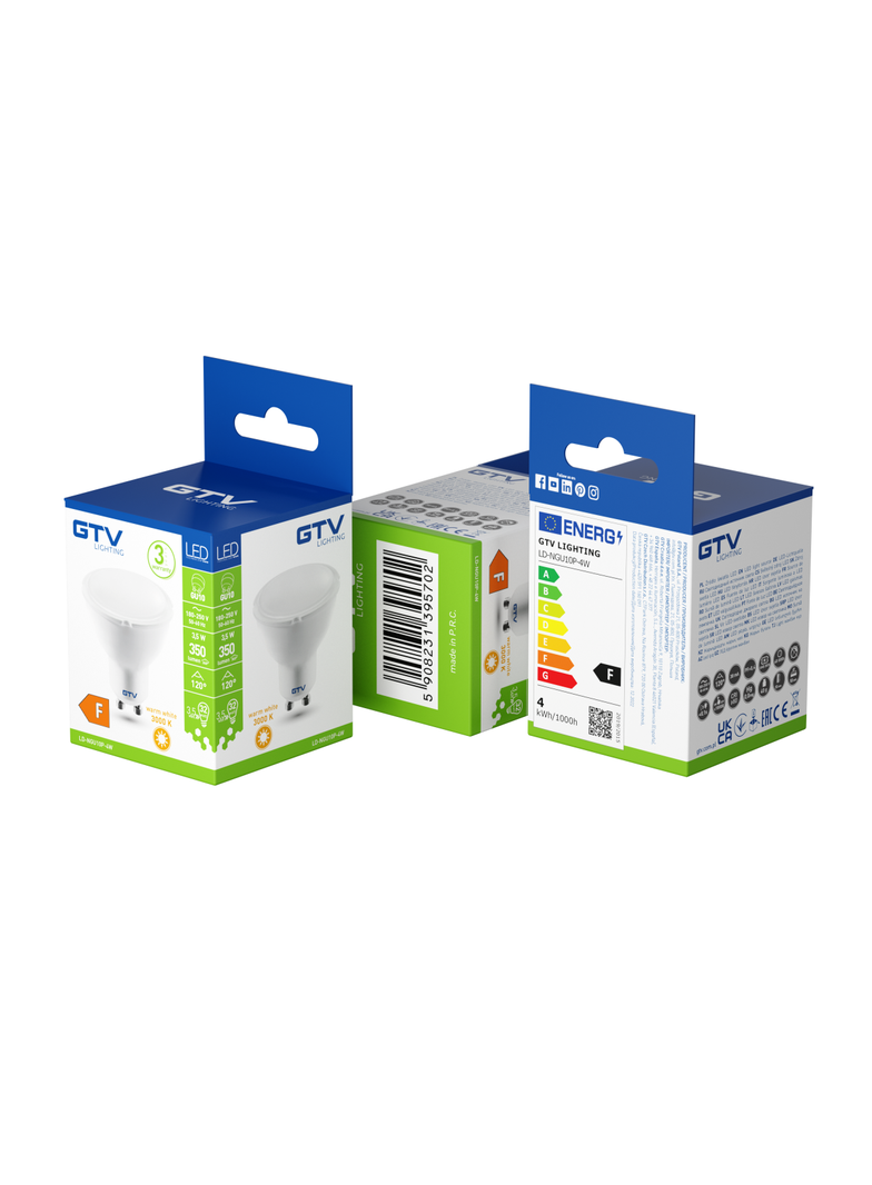 ŻARÓWKA LED, 15 LED SMD 2835, CIEPŁY BIAŁY,GU10, 4W, 230V, KĄT SWIECENIA 120*