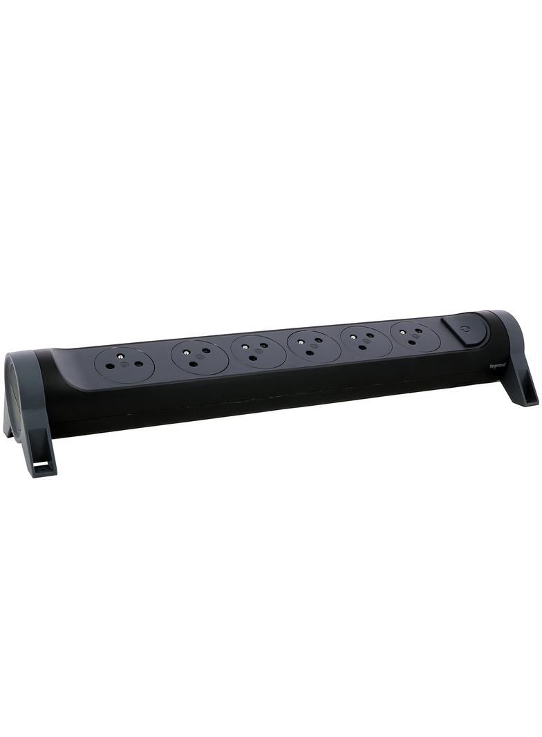 PRZEDŁUŻACZ PREMIUM, OBROTOWY, 6X2P+Z, BEZ PRZEWODU (WIELOGNIAZDOWY BLOK PRZENOŚNY) - CZARNY/GRAFITO