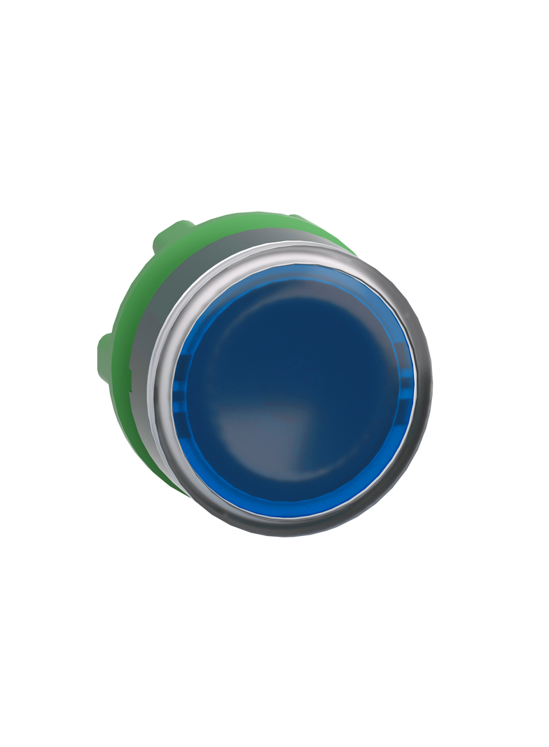 Harmony XB5 Główka przycisku płaskiego z samoczynnym powrotem, LED, niebieska plastikowa