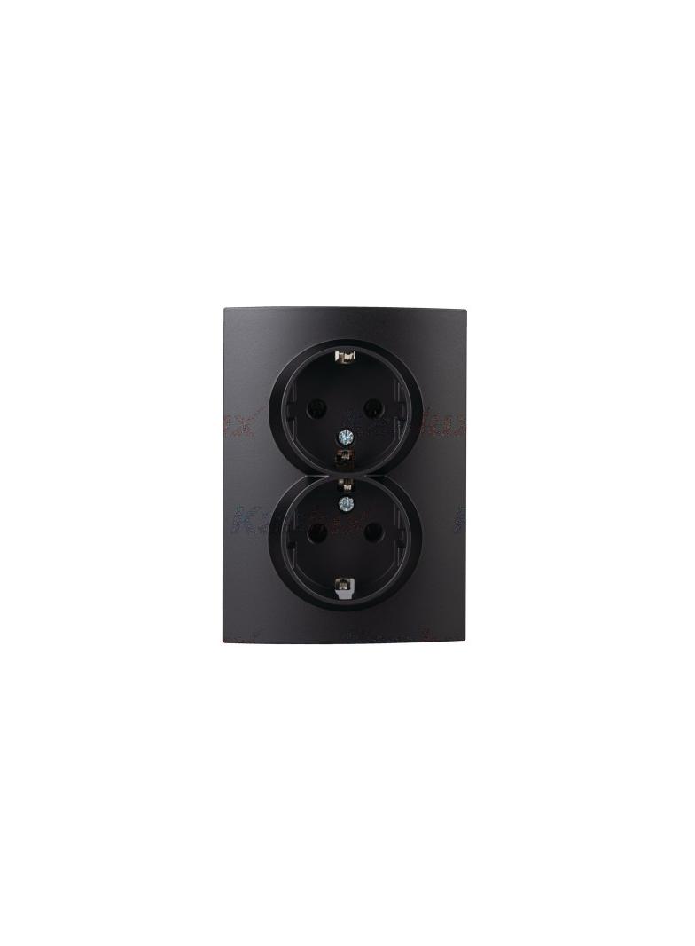 LOGI Gniazdo SCHUKO kompletne 02127142 czarny mat 33609 KANLUX