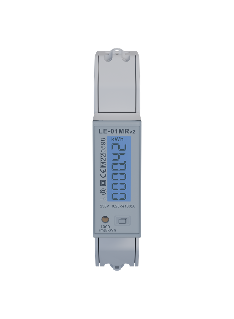 Licznik energii elektrycznej - jednofazowy, RS-485, LCD, 100A, rejestracja parametrów sieci U, I, F,