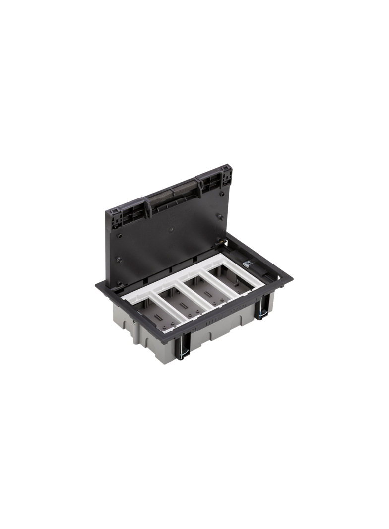 Simon Connect Puszka podłogowa S500 4-modułowa 8x K45 gł. 70mm szary grafit