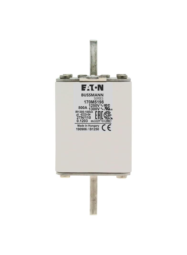 FUSE 800A 1250V 2TN/110 AR CU Wkładka szybka 800A AC 1250V rozmiar 2 61x75x138 mm aR DIN I 170M5198