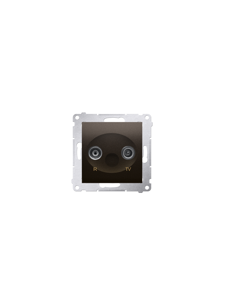 Simon 54 Gniazdo antenowe R-TV końcowe separowane tłum.1dB brąz mat
