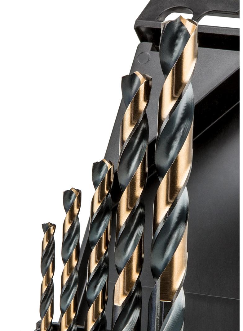 Wiertła do metalu HSS-CNC, 124°, "Pro-Tec", 4.0 - 10 mm, zestaw 5 szt.