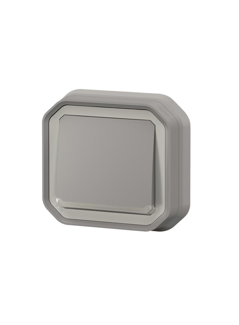 NOWE PLEXO - PRZY. JEDNOBIEGUNOWY Z PODŚWIETL. KOMPLET PODTYNK. 10A-250V~ SZARY