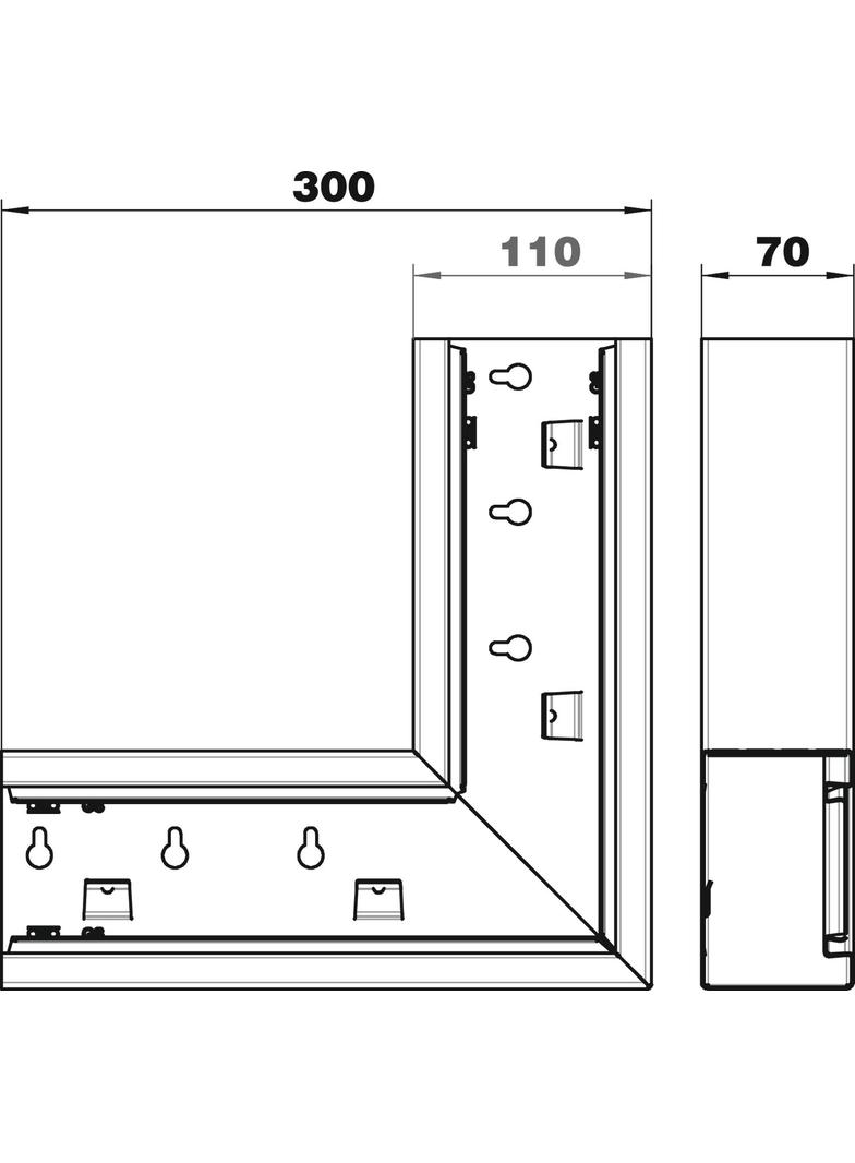 GS-SFS70110RW, Naroże płaskie 70X110 CZ.B.