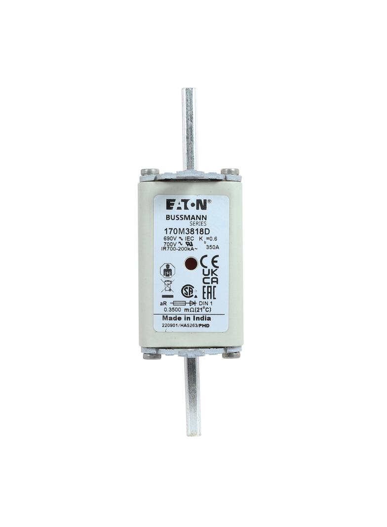 FUSE 350A 690V aR DIN 1 HSDNH Wkładka szybka 350A 690V aR DIN 1 podwójny wskaźnik 170M3818D EATON