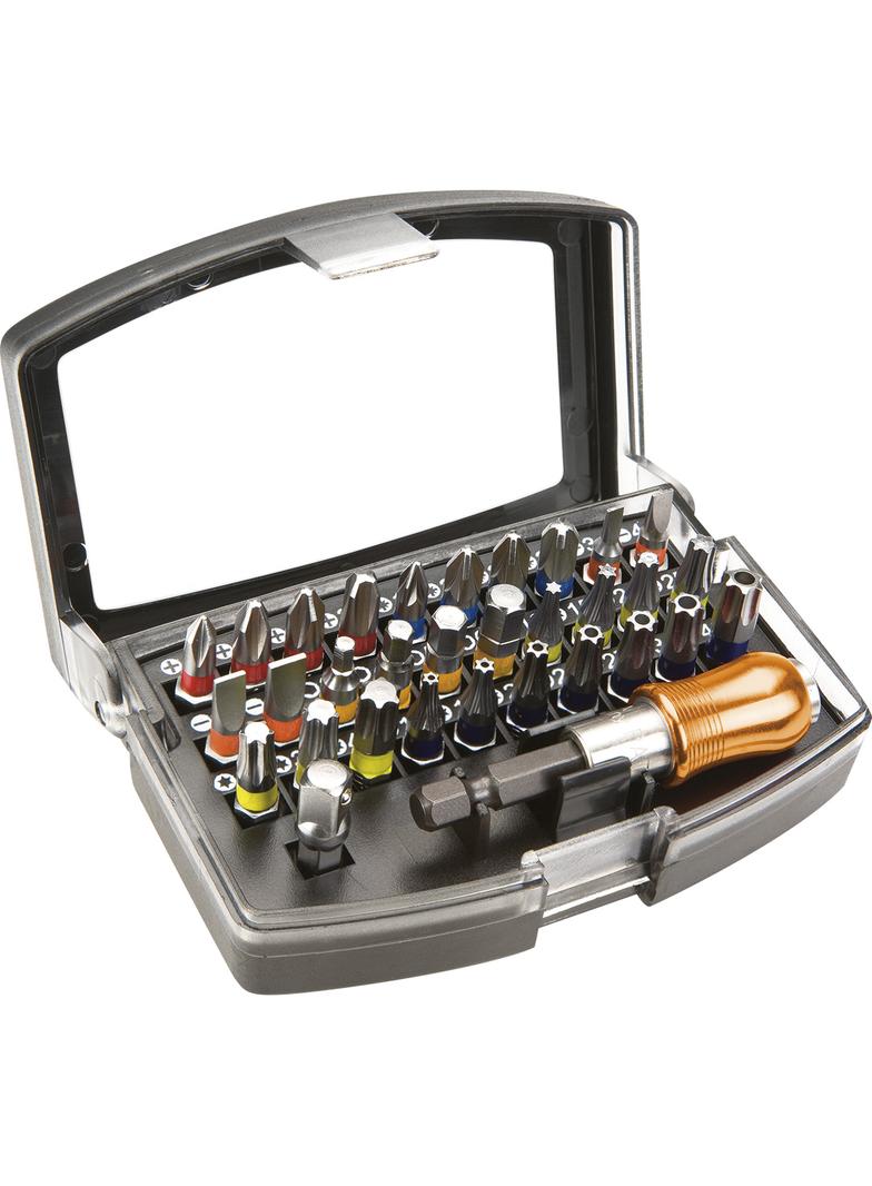 Końcówki wkrętakowe z uchwytem, zestaw 32 szt.