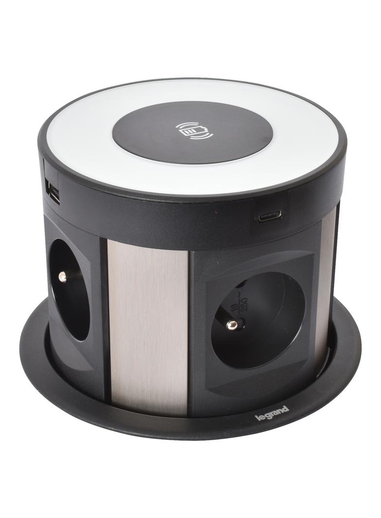 INCARA: TOWER 120 - 4X2P+Z / 2XUSB A / 2XUSB C / ŁADOWARKA INDUKCYJNA - 2,0 M, Legrand