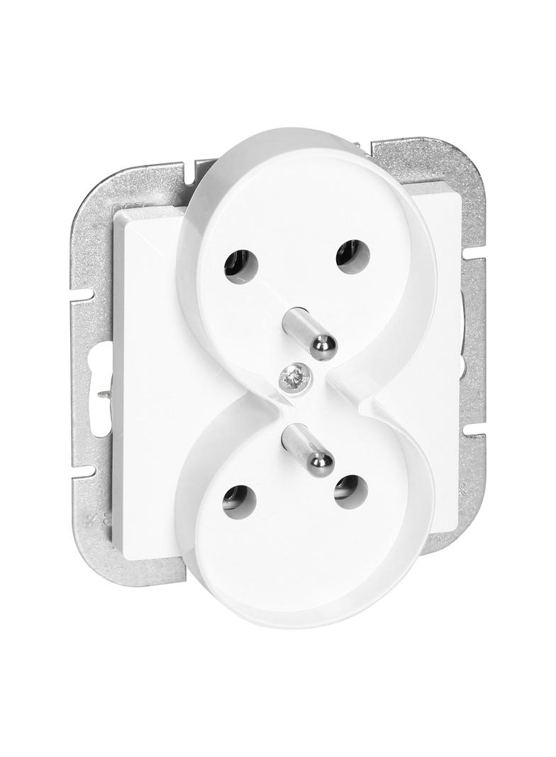 Gniazdo podwójne podtynkowe 2x2P+Z Pearl, 16A, 250V, PT-6 PR, biały