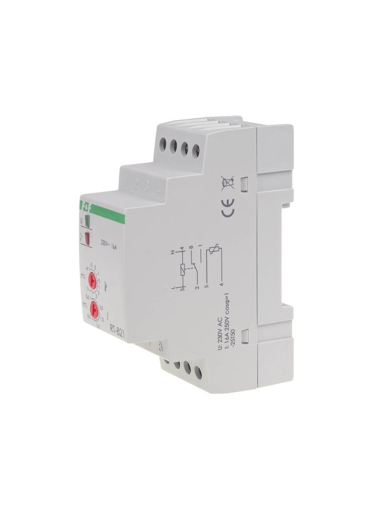Regulator temperatury - zakres temperatur -4-5stC - bez sondy montaz na szynie DIN styk: 1Z/R 230V AC RT-821B F&F