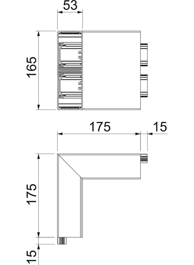 GA-AS53165RW, Naroże zewnętrzne, stałe, Alu