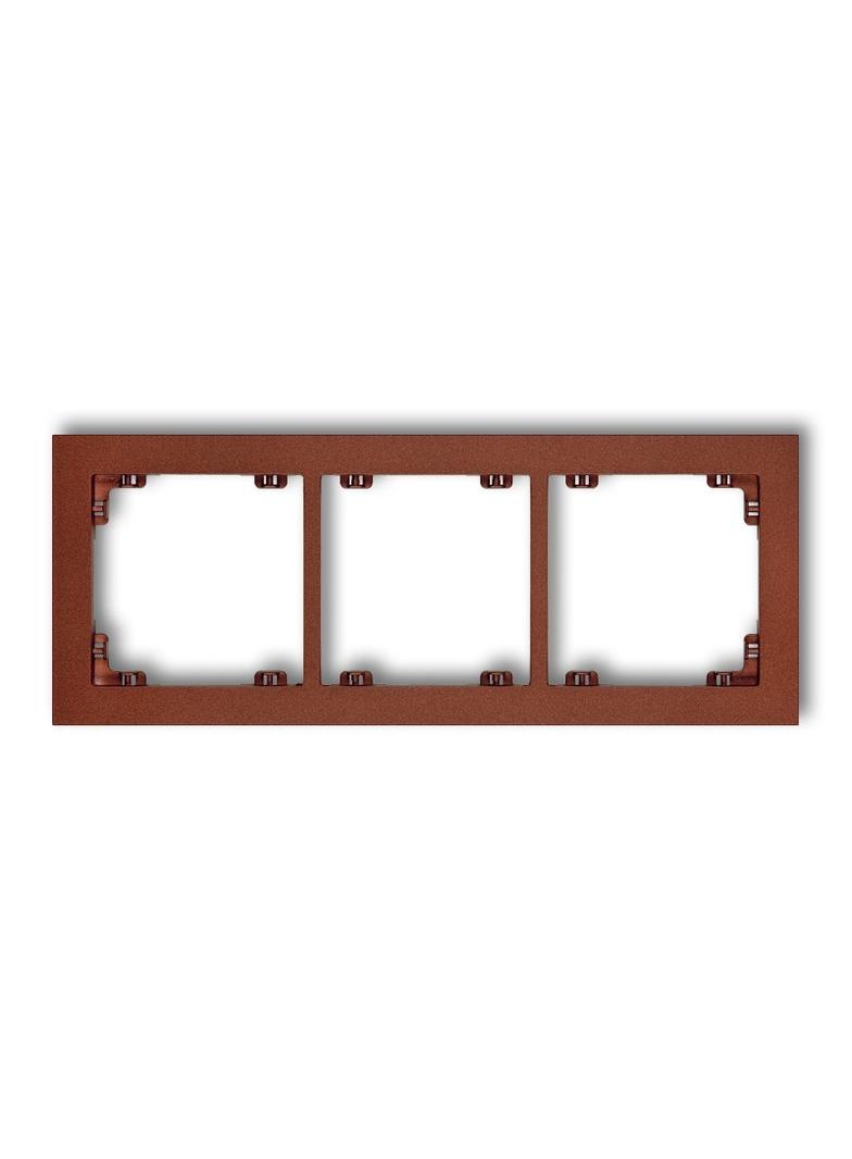 DECO Ramka uniwersalna potrójna z tworzywa brązowy metalik