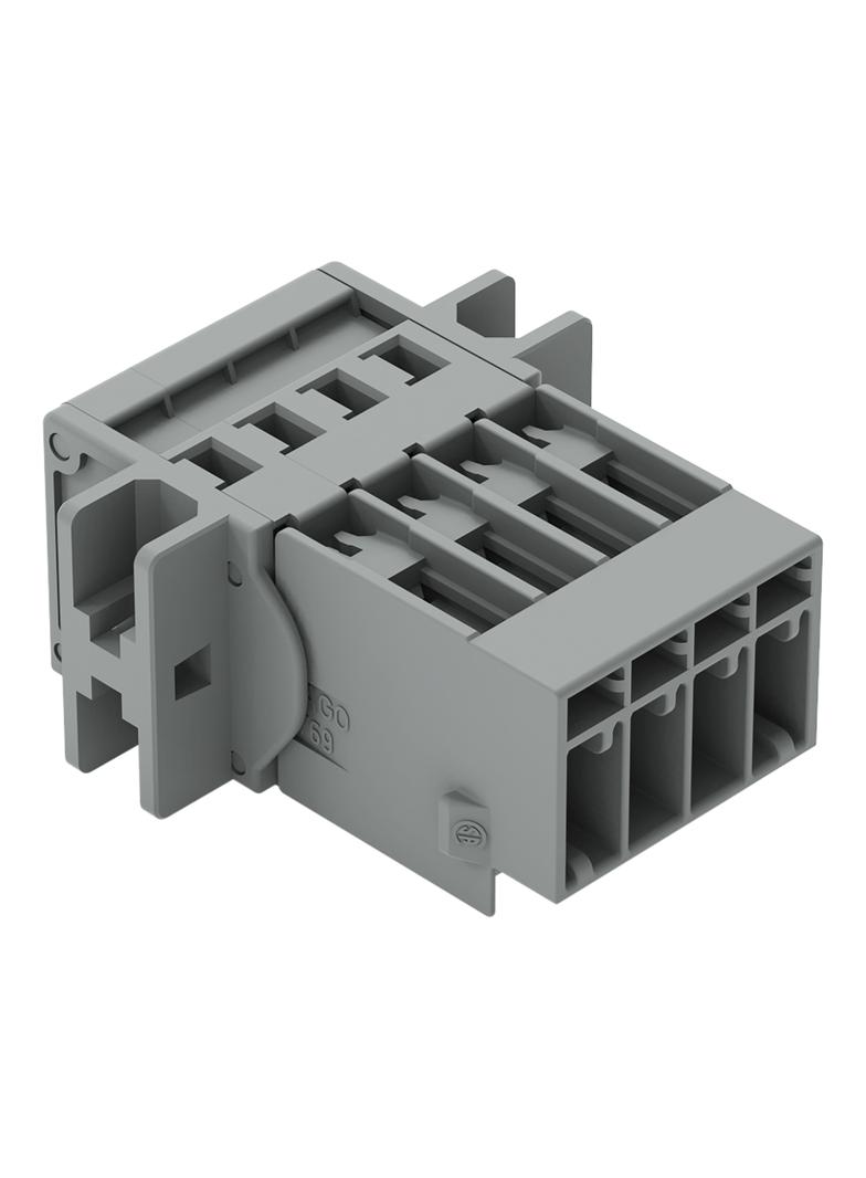 X-COM wtyk 4-biegunowy szary raster 5 mm /50szt./ WAGO