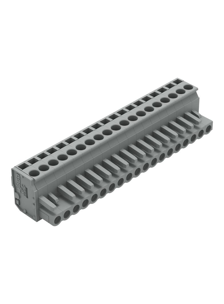 kątowy wtyk sprężynowy raster 5 mm 19-torowy