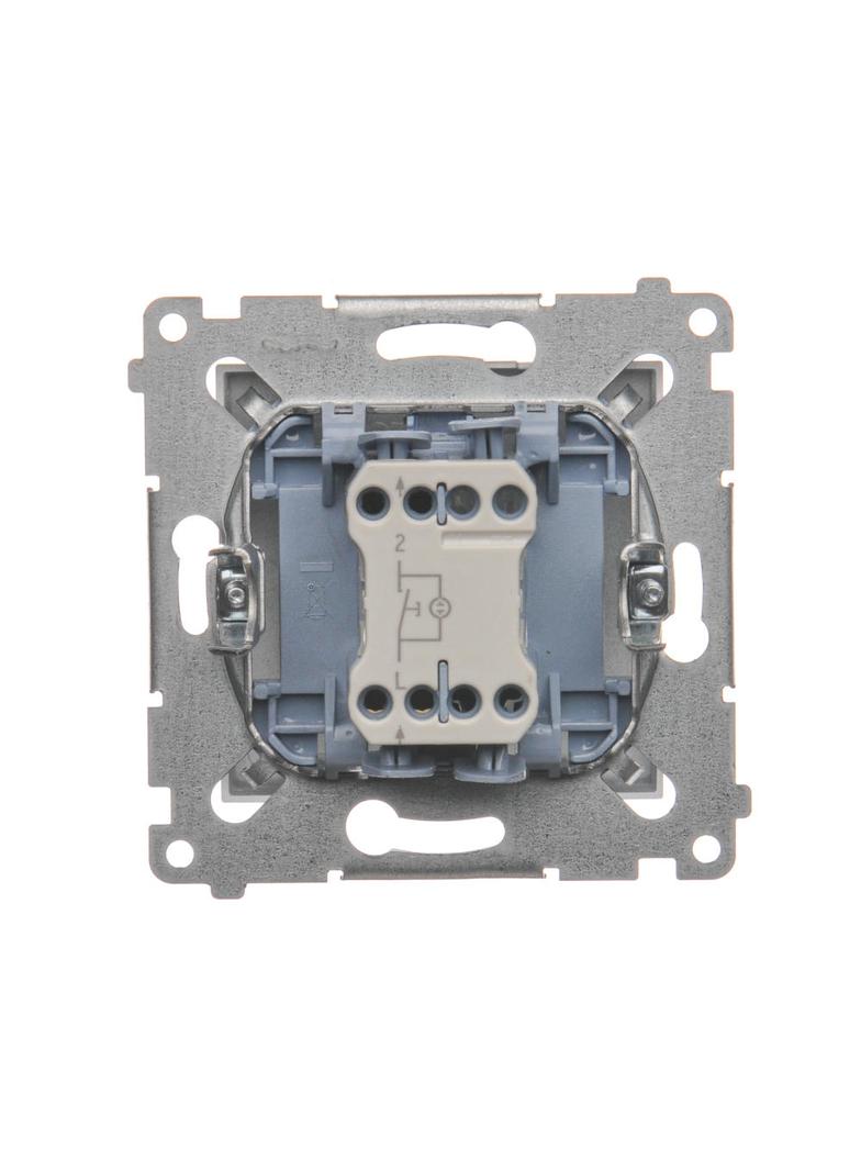 Simon 54 Przycisk „światło” z podświetleniem LED 10A 250V szybkozłączka srebrny mat DS1L.01/43 KONTAKT