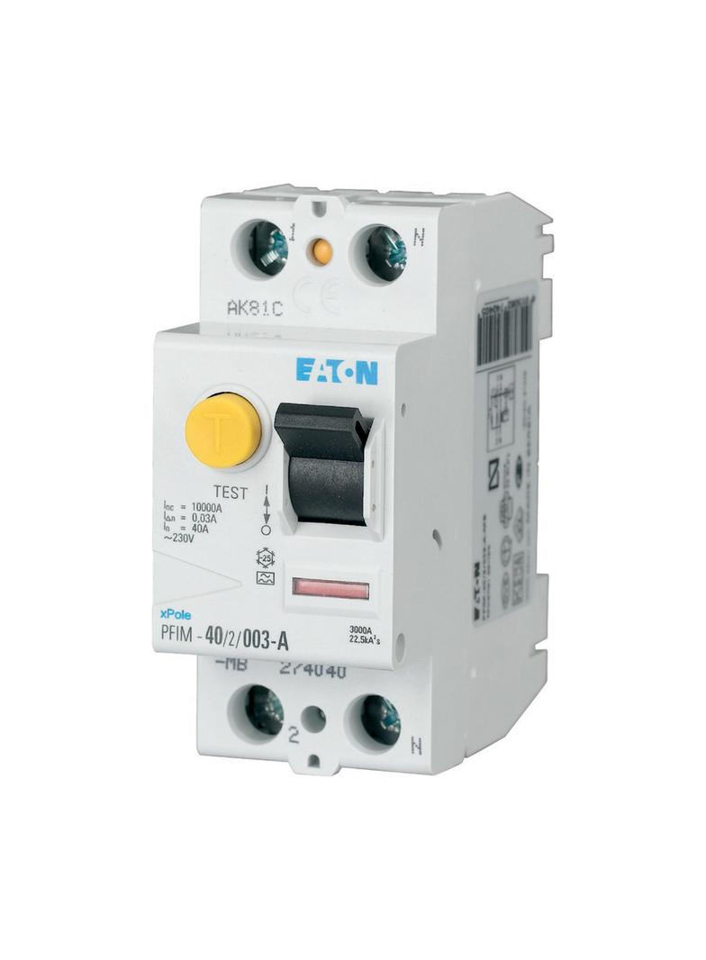 PFIM-25/2/01-A-MW Wyłącznik różnicowoprądowy 10kA 25A 2P 100mA typ A 235425 EATON