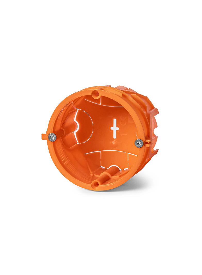 ZZ60KFw ,  Puszka podtynkowa do łączenia O 60, płytka, z wkrętami, pomarańczowy