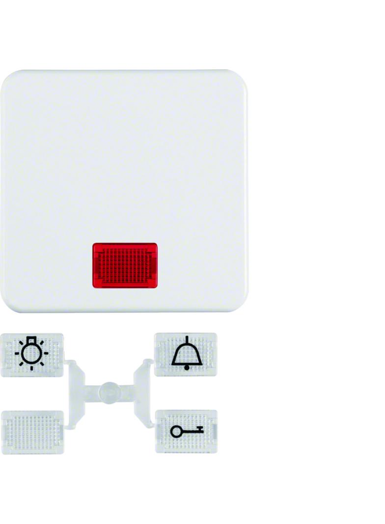 IP44 Klawisz z 5 dołączonymi soczewkami biały Berker 53155399 WWW1336PW HAGER