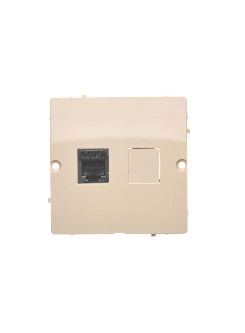 Simon Basic Gniazdo telefoniczne RJ12 Montaż gniazda na wkręty do puszki beż
