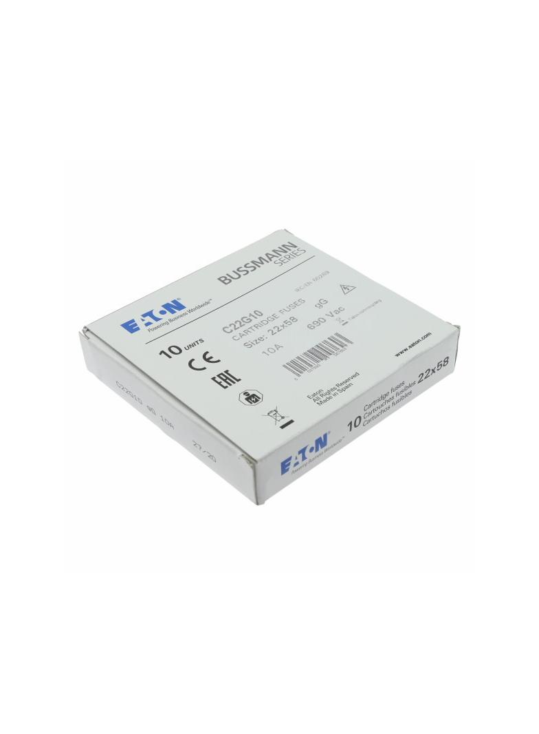 CYLINDRICAL FUSE 22 x 58 10A GG 690V AC Wkładka cylindryczna 22 x 58mm 10A GG 690V AC C22G10 EATON