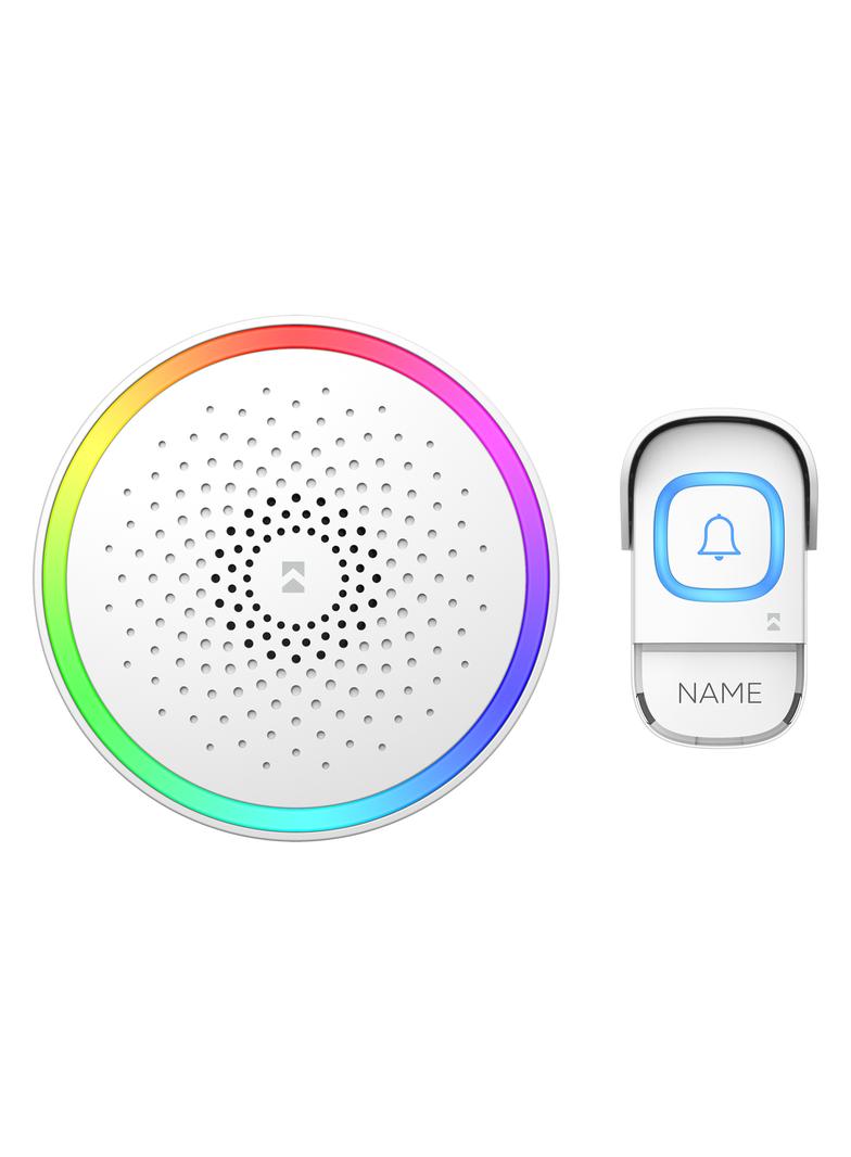 ENTIKO AC, dzwonek bezprzewodowy sieciowy, learning system, 60 dźwięków, 300m, biały