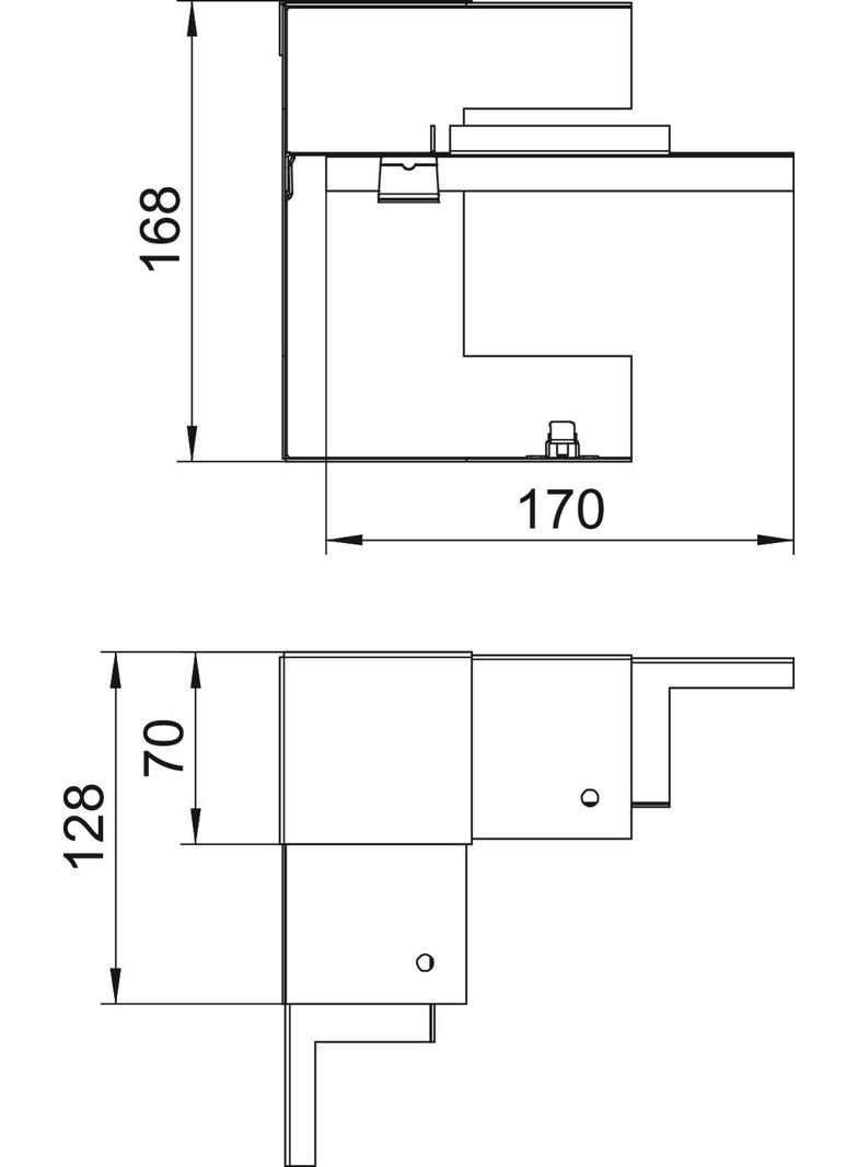 GS-DI70170RW, NAROŻE WEWN. 70X170 CZ.B.
