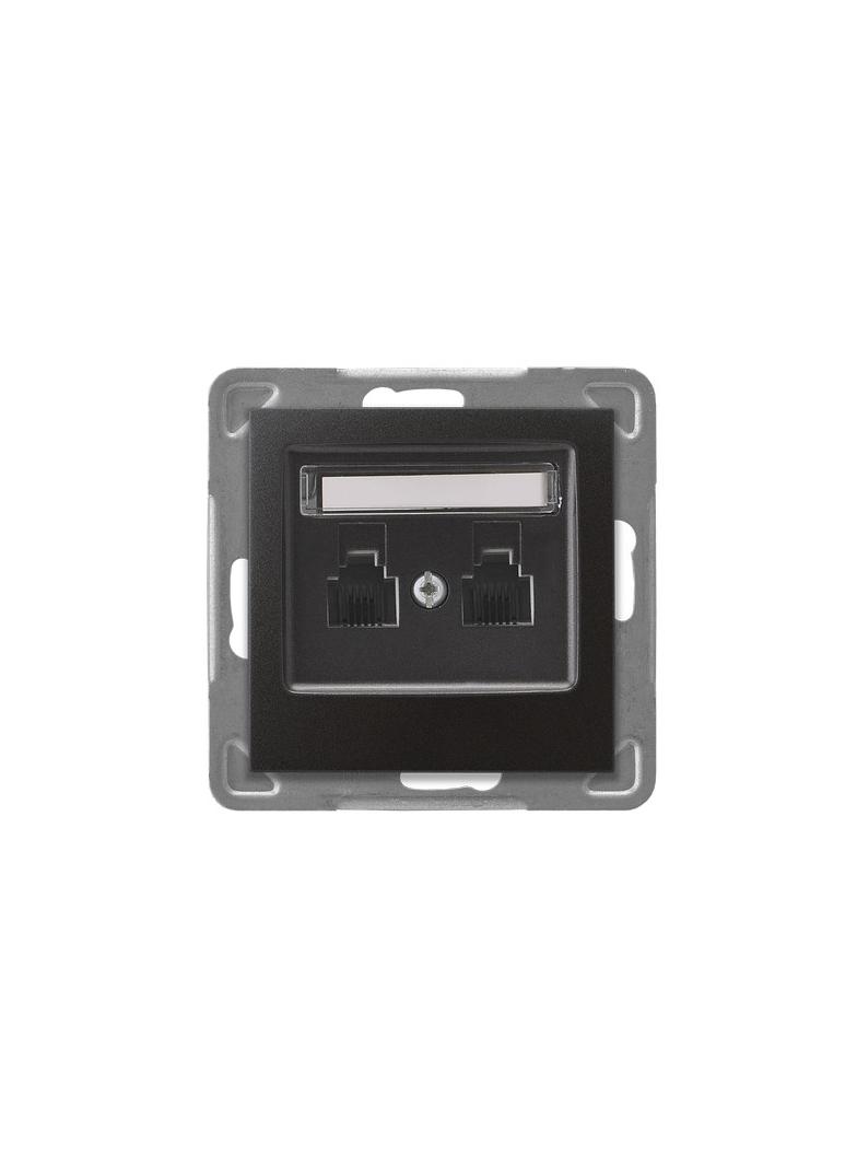 IMPRESJA Gniazdo telefoniczne podwójne niezależne - kolor antracyt