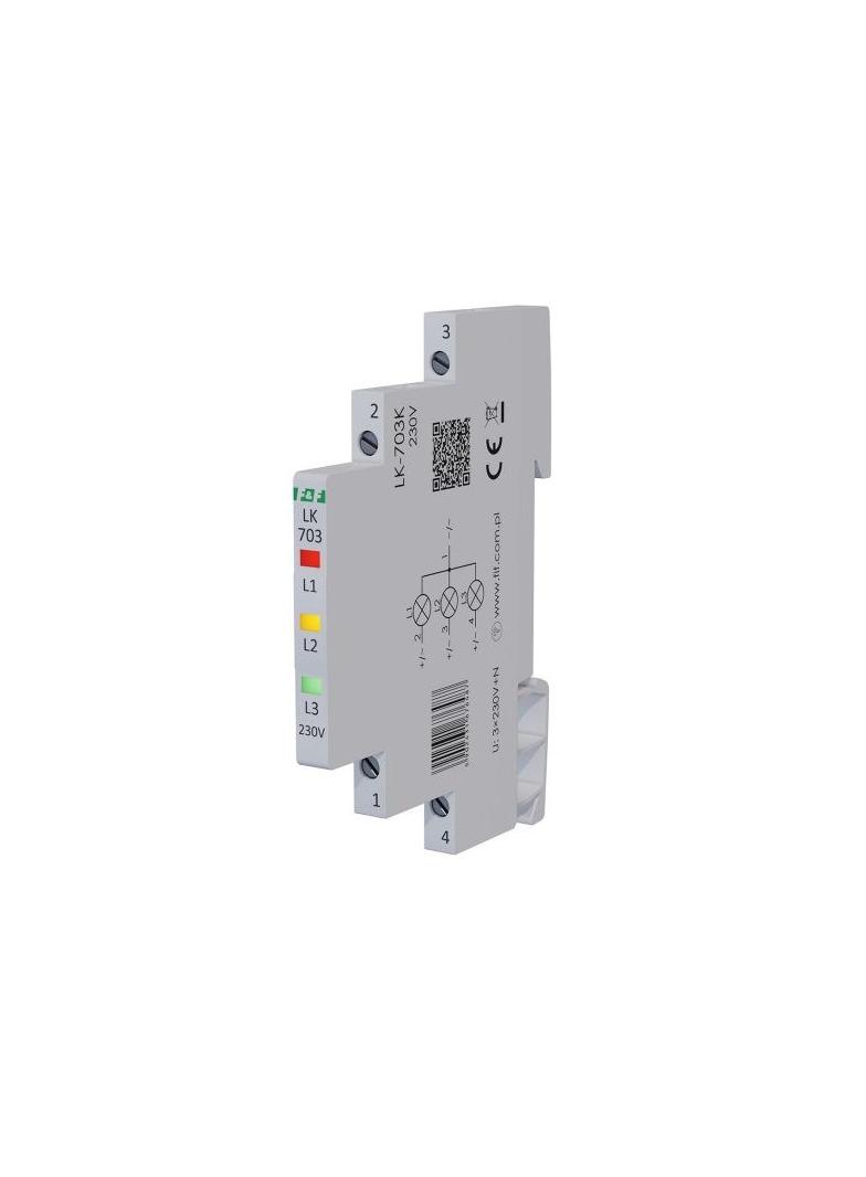 Lampka kontrolna zasilania 1/3S 3xLED CZERWONA/ŻÓŁTA/ZIELONA LK-703K F&F