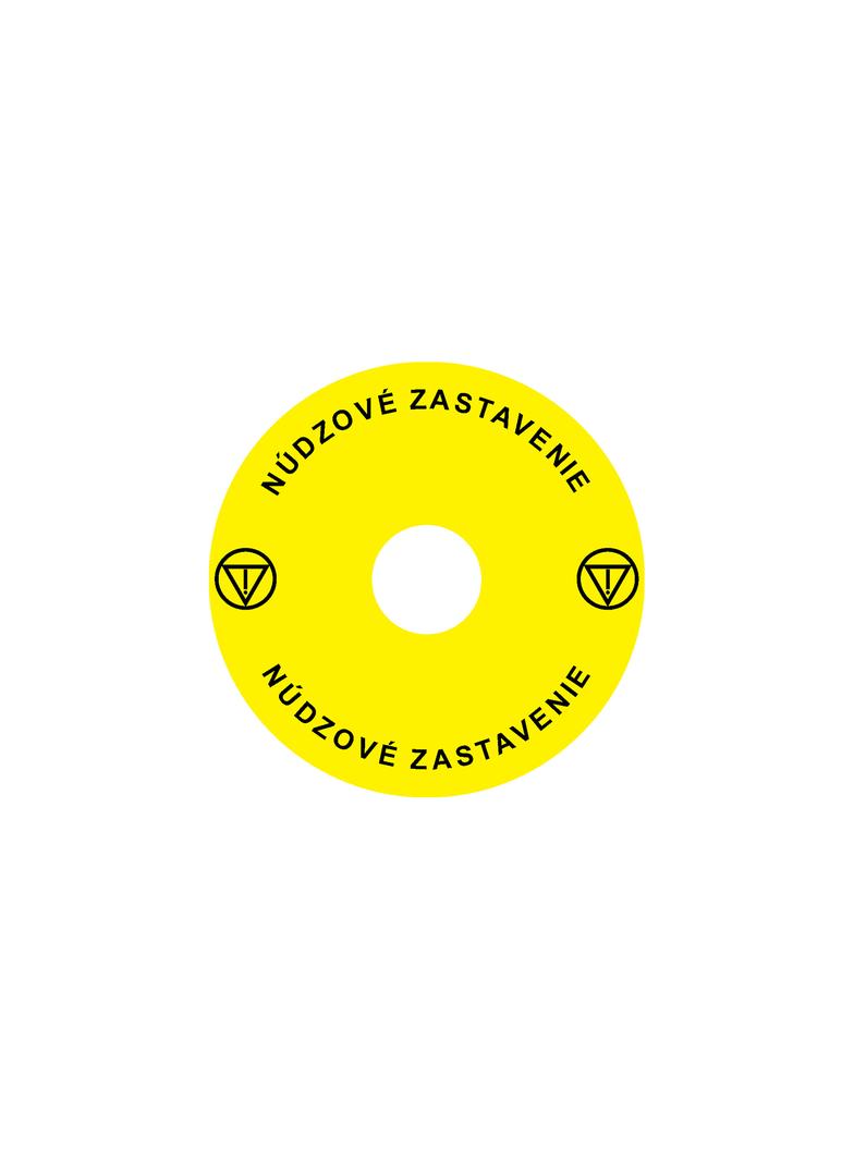 Ex9P1 H S9SK Naklejka wyłącznika awaryjnego do Ex9P1 H średnica 90mm samoprzylepna żółta SK 106809