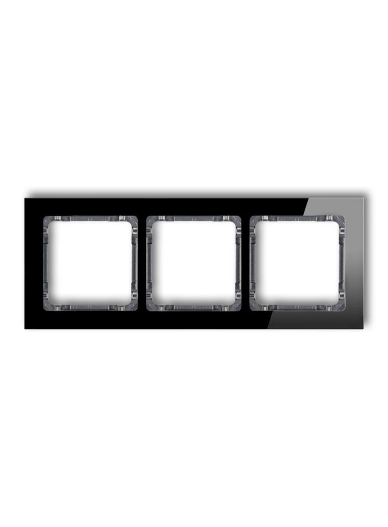 DECO Ramka uniwersalna potrójna - efekt szkła (ramka: czarna; spód: grafitowy)