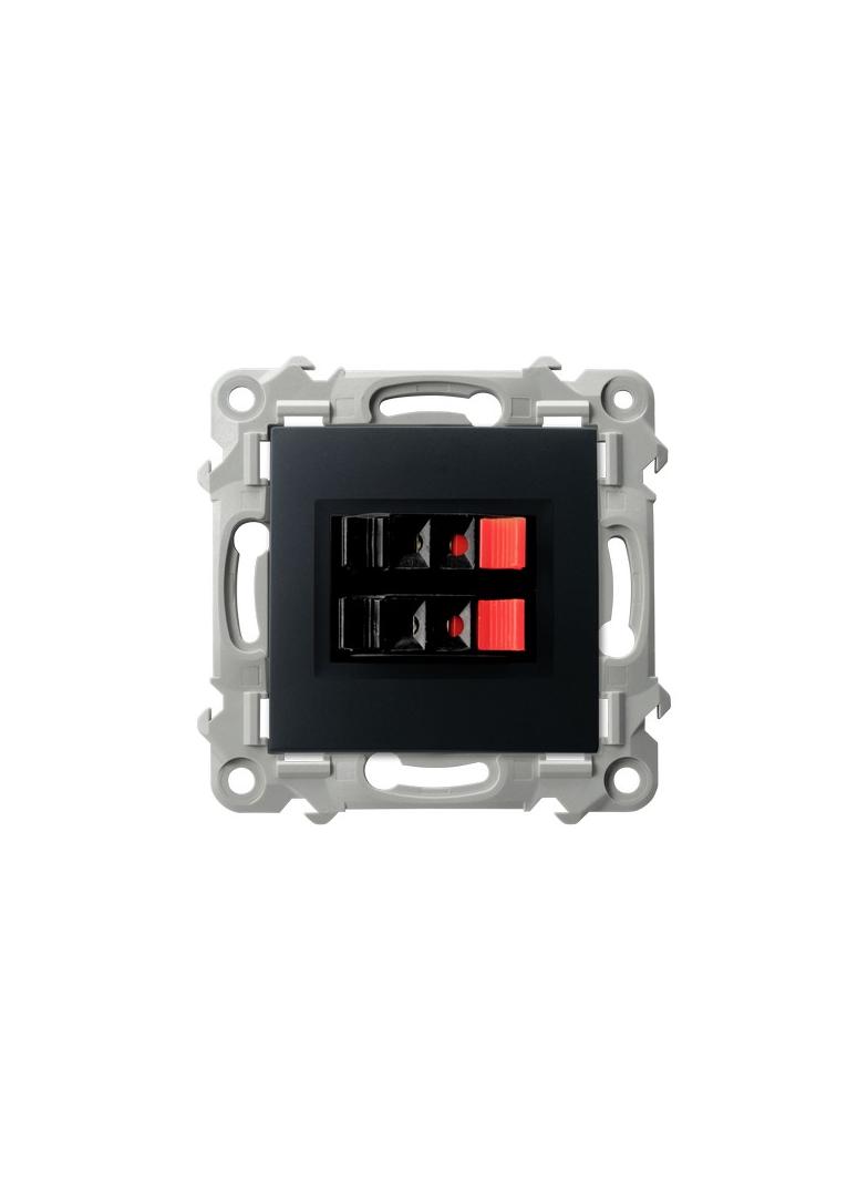 SZAFIR Gniazdo głośnikowe podwójne - kolor czarny metalik