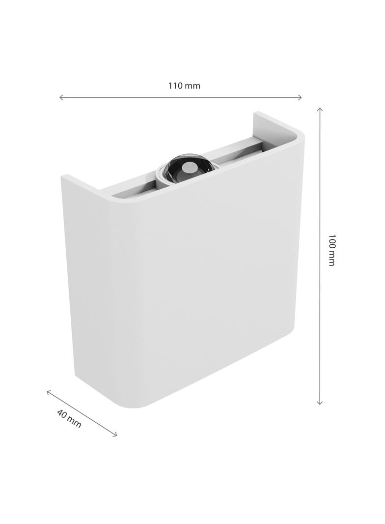 LUNARIX 1 KINKIET 2W CCT 230V IP54 RA90 110x100x40MM BIAŁY, ŚWIECI GÓRA/DÓŁ