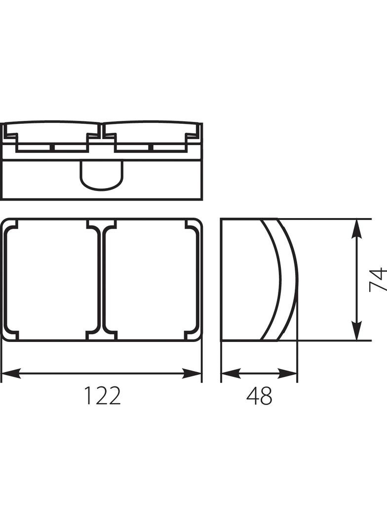 VG-Koala Gn. podw. 2x2P+Z-CHUKO n/t IP44 popiel Z-lapką dymną VG 182-53 61.402 OPATÓWEK