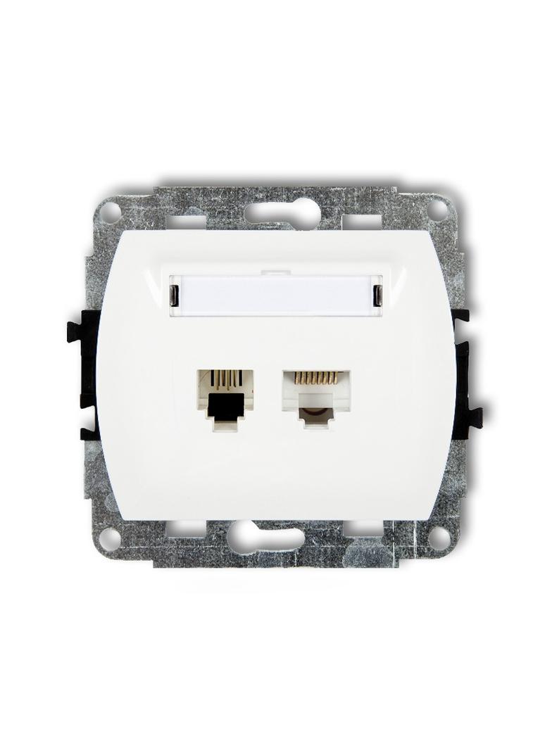 TREND Mechanizm gniazda telefonicznego pojedynczego 1xRJ11 + komputerowego pojedynczego 1xRJ45, kat.