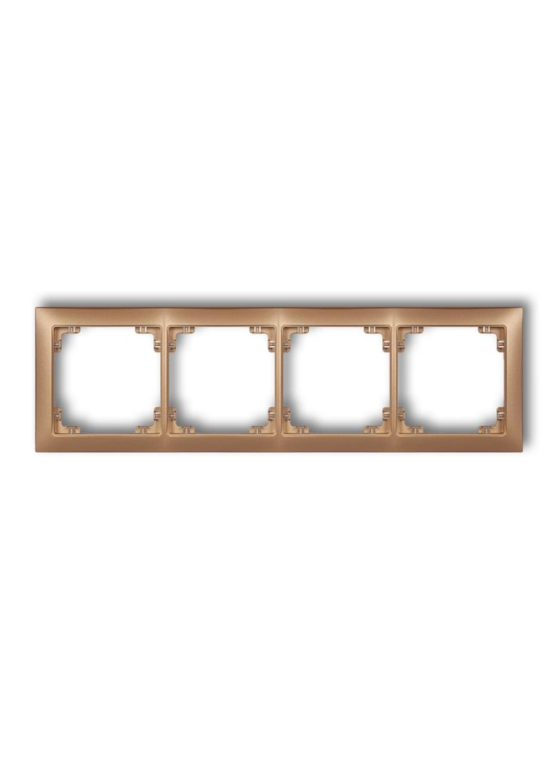 DECO Ramka poczwórna z tworzywa DECO Soft złoty metalik 8DRSO-4 KARLIK