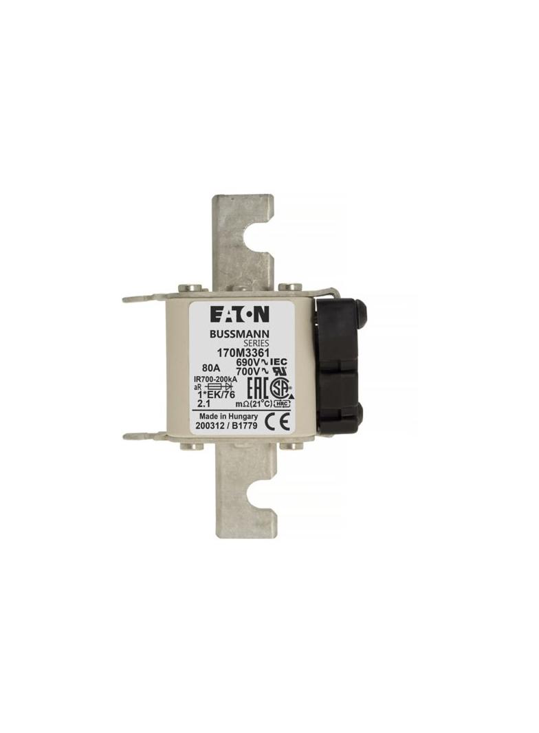 FUSE 80A 690V 1*EK/76 AR UC Wkładka szybka 80A AC 690V rozmiar 1 45x59x102 mm aR IE 170M3361 EATON