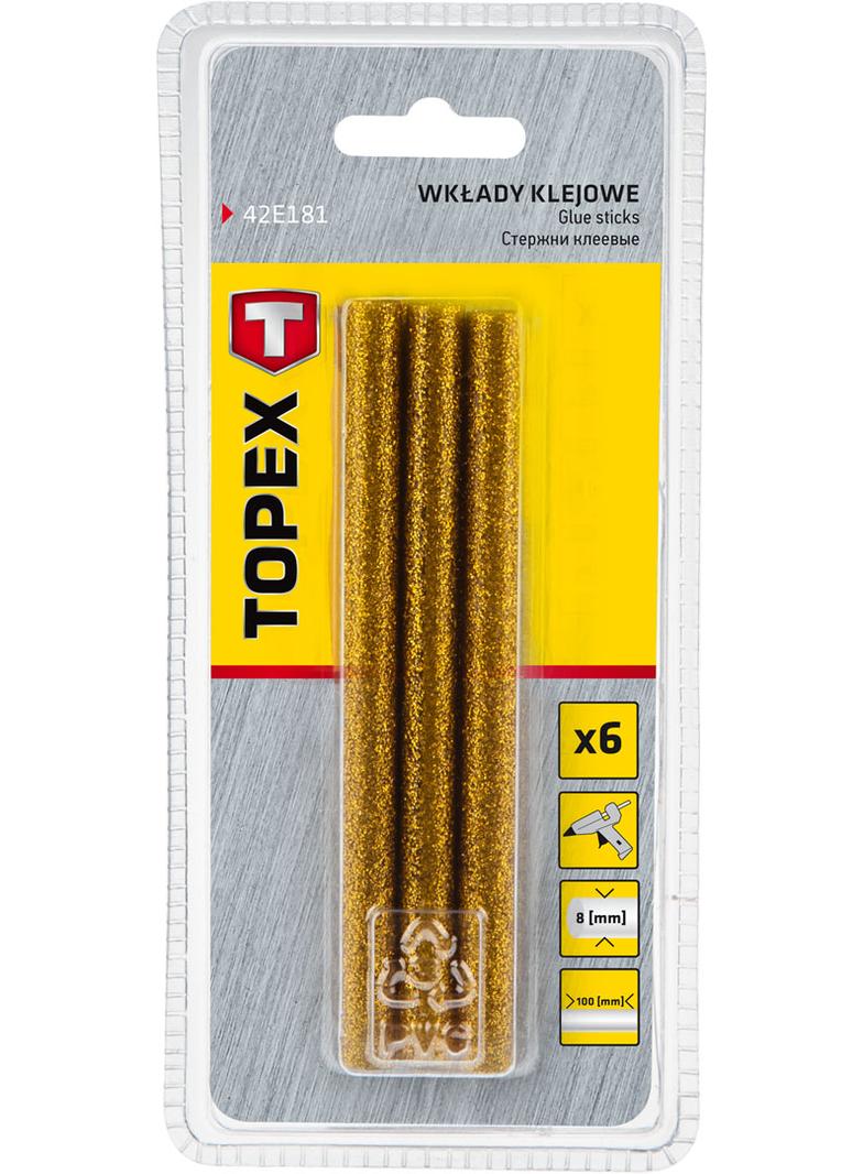 Wkłady klejowe 8 mm, brokatowe złote, 6 szt.