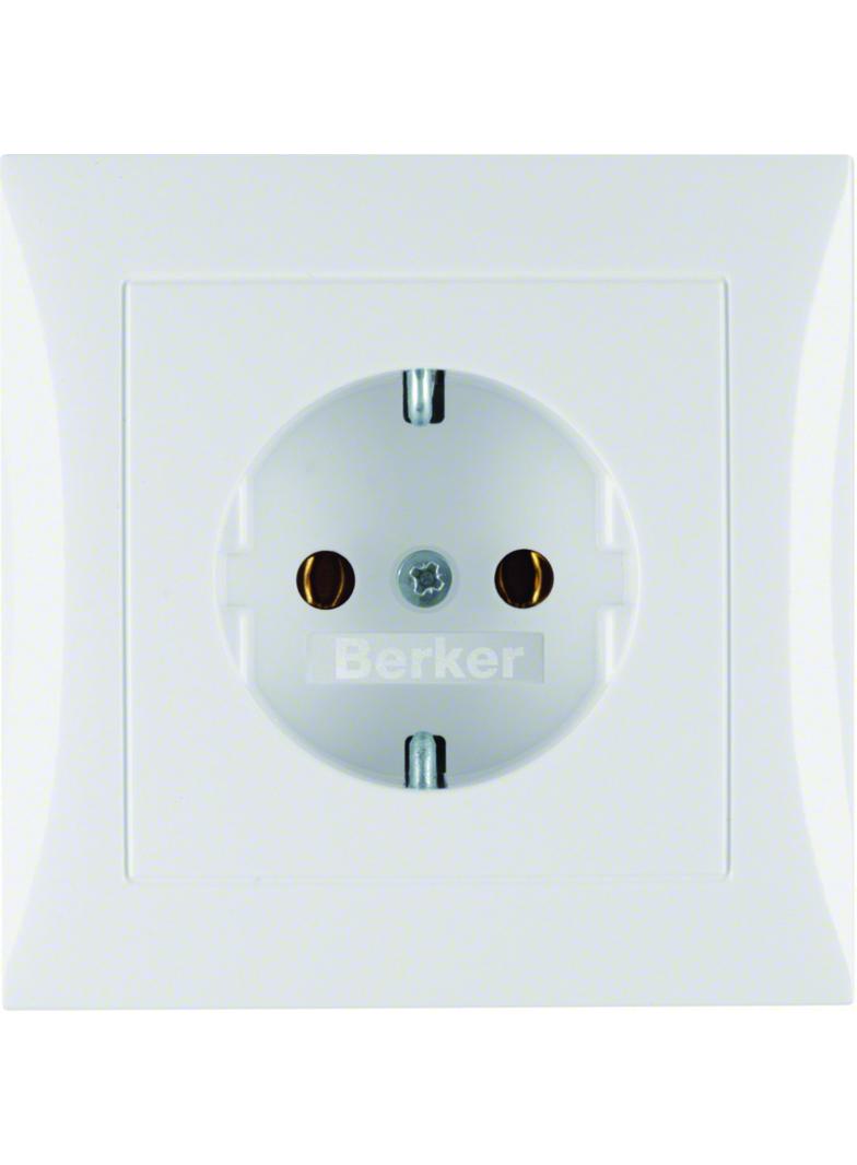 BERKER S.1 Gniazdo SCHUKO komplet biały 47428989 HAGER
