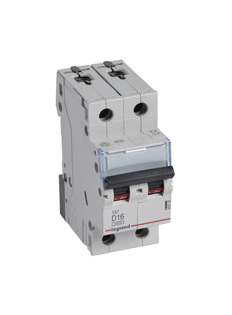 Wyłącznik Nadprądowy S 302 2P D16A 6kA TX3 403738 LEGRAND