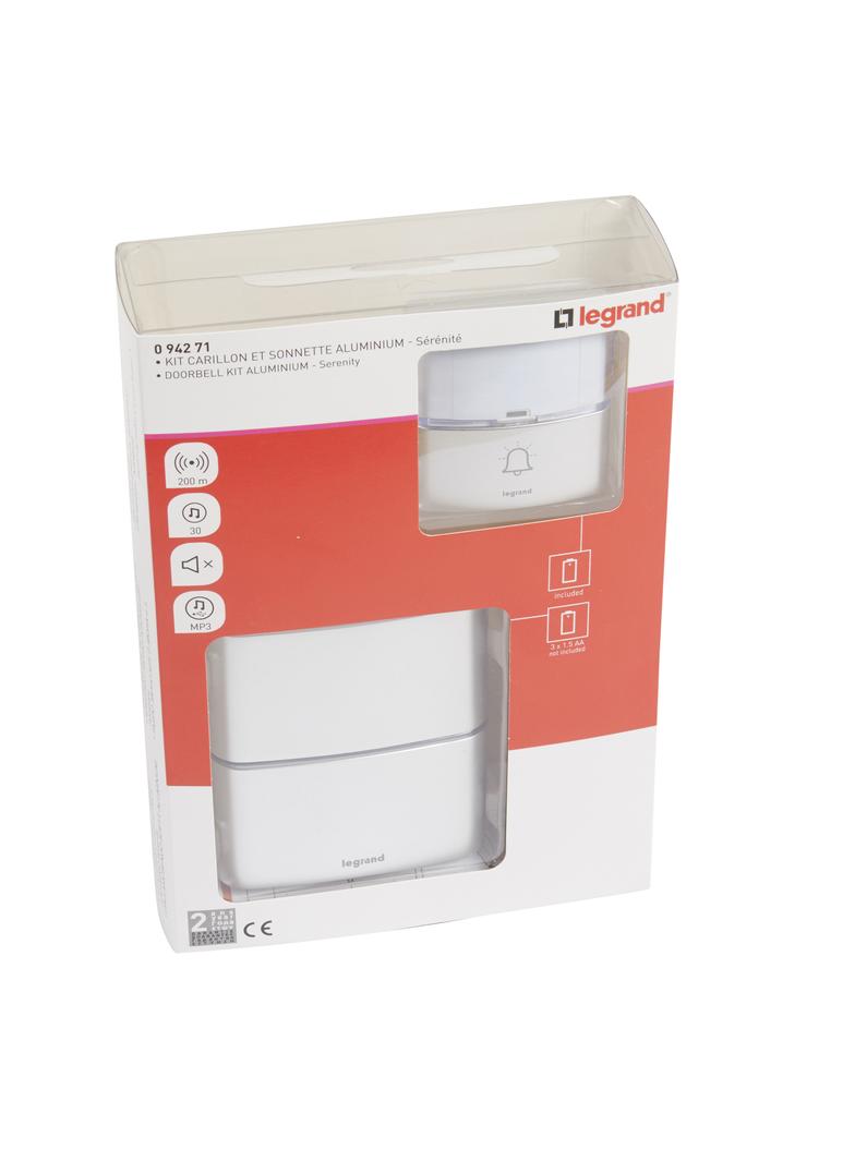 ZESTAW DZWONKOWY BEZPRZEWODOWY SERENITY - ALUMINIUM, Legrand