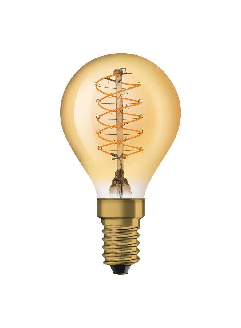 Lampa LED Vintage 1906 CL P Filament szkło przezroczyste GOLD 25 dim 3,4W 824 E14